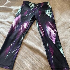 DSG Black and Purple Geometric Leggings